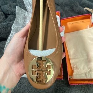 Tory Burch New in Box Brown Ballet Flats Size 8